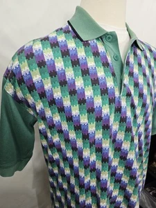 Greg Norman Geometric VTG Retro Golf Men's L Polo Shirt Colorful ⛳️ 👕 - Picture 1 of 6