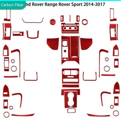 Kits interiores completos de fibra de carbono roja de 75 piezas para Land Rover Range Rover Sport 14-17 Foto 1 de 4