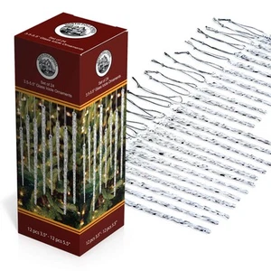 24er Set gedrehte Klarglas Eiszapfen Ornamente - perfekt für Weihnachtsbäume... - Bild 1 von 7