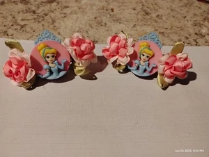 Children's Cinderella Hair Barrettes Kids Size NEW NEVER USED handmade. Princess - Picture 1 of 4