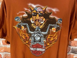 vintage y2k Harley Davidson Hog shirt sz 2XL pig Starved Rock tee - Picture 1 of 5
