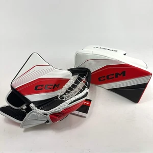 Brand New CCM 6.9 White, Red, and Black Glove and Blocker - Intermediate - Picture 1 of 8