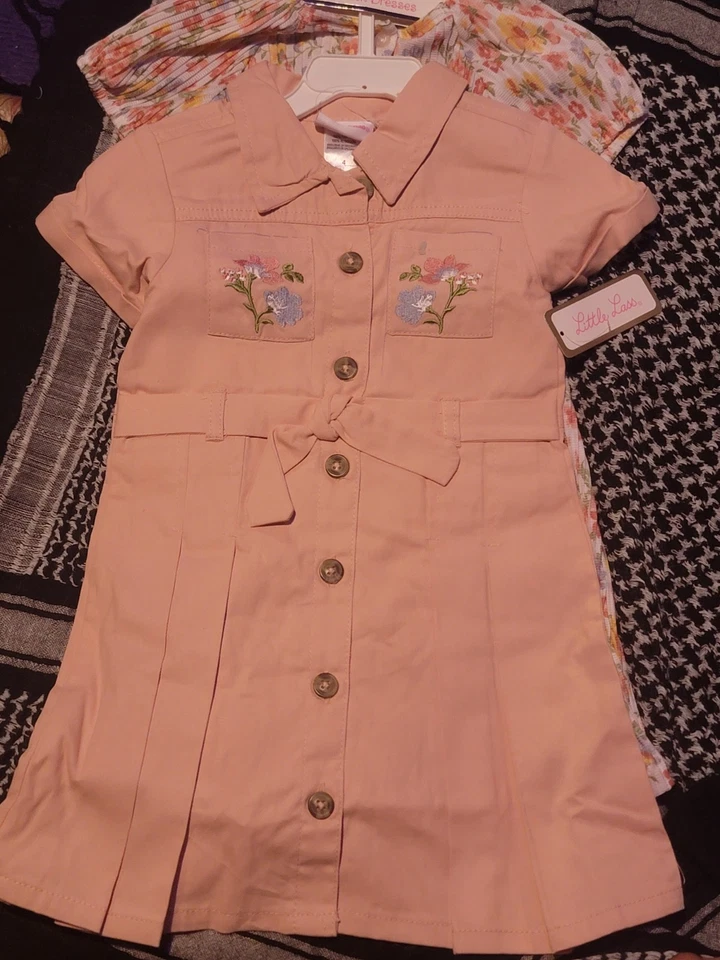 Little Lass Girl 2 pack Size 4 Pink Floral Dresses - Image 1 of 4