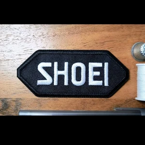 Shoei Patch Biker Gear Helmet Motorsport Racing Embroidered Iron On 1.75x4" - Picture 1 of 3