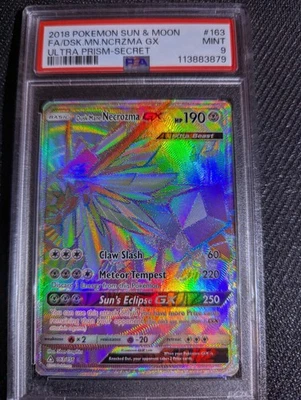 POKEMON ULTRA PRISM DUSK MANE NECROZMA GX #163 SECRET RARE PSA 9 MINT #40757904 - Image 1 of 2