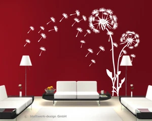 Wandaufkleber WANDTATTOO Blume PUSTEBLUME mit Pollenflug LÖWENZAHN - Bild 1 von 5