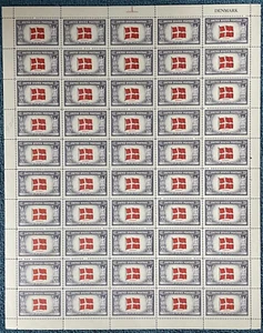 Scott # 920, 5c Overrun Countries Series—Denmark, Mint sheet of 50, MNH - Picture 1 of 2