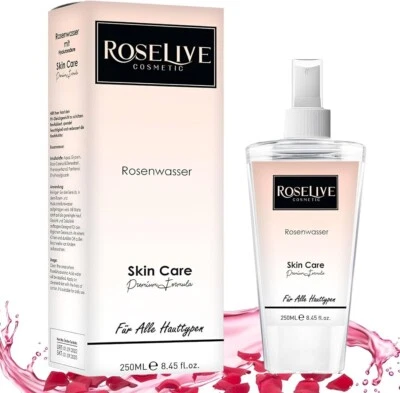 ROSELIVE COSMETIC ROSELIVE - Rosenwasser, Gesichtswasser , Ohne Alkohol , %100 Naturrein- 250ml