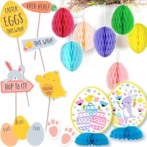 DECORACIÓN FIESTA DE PASCUA JUEGO DIVERTIDO Conejo Guirnalda Huevos Caza Colgador Conejo Niños Regalo - Imagen 1 de 30