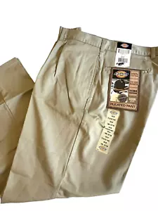 Pantalone Dickies uomo 38x30 kaki plissettato sartoriale vita casual 16232KH NUOVO - Foto 1 di 15