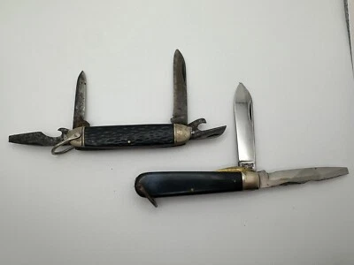 Lote De 2 Cuchillos De Bolsillo Plegables Camillus De Colección Cuchillo Electricista Multi Herramienta Foto 1 de 4