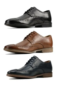 ZAPATOS DE CUERO PARA HOMBRE CLARKS STANFORD LIMIT SEMI BROGUE CON CORDONES - Imagen 1 de 10