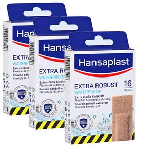 3x 16 Hansaplast Extra Strong Waterproof Plaster Extra Strong Adhesive Power - Picture 1 of 3
