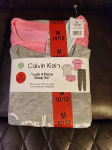 Calvin Klein Youth 4 Piece Sleep Set Girl Size M( 10/12) NWT - Picture 1 of 4