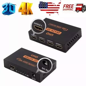HDMI Splitter 1 in 4 Out 3D 4K 2K UHD Video Switch Switcher Amplificatore Adattatore US - Foto 1 di 13