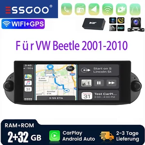 Für VW Beetle 2001-2010 DAB Android 14 Autoradio CarPlay WiFi GPS Navi BT FM KAM - Bild 1 von 13