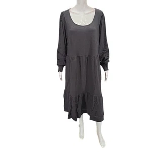 Canyon Retreat Womens Everyday Trendy Midi Dress 1X Plus Size Washed Black - Picture 1 of 11