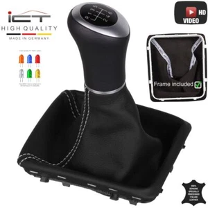 ICT gear shift knob gaiter for Mercedes SLK R171 leather LED stitch silver B41 - Picture 1 of 11