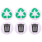  6 Pcs Garbage Sorting Stickers Pvc Labels Recycle Sign Trash Can Decals