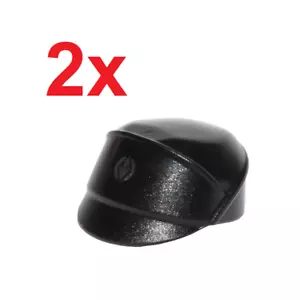 LEGO Star Wars - (2) Black Sith Fleet Officer Headgear Hats Caps, Silver Emblem - Picture 1 of 1
