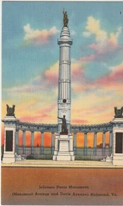 RICHMOND, VA. POSTCARD Jefferson Davis Monument, Created by Valentine - Picture 1 of 2
