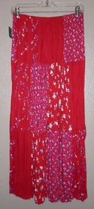 Coldwater Creek Patchwork Broomstick Skirt Full Elastic Waist Women's Medium NWT - Picture 1 of 12