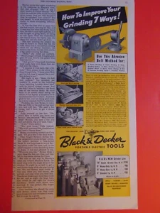 1948 BLACK & DECKER Portable Electric Tools Bench Grinder vintage print ad - Picture 1 of 1