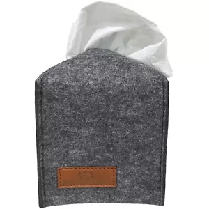 Tissue Box Cover, Felt, Minimalist, Modern, Eco-Friendly, Stylish, Gray - Picture 1 of 6