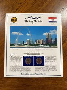 2003 Missouri Statehood Commemorative Quarters Panel P&D, PCS, Stamps - Picture 1 of 2
