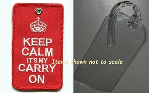 US MILITARY GS CONTRACTORS KEEP CALM CARRY ON LUGGAGE TAG + PLASTIC BAGGAGE TAG - Picture 1 of 12