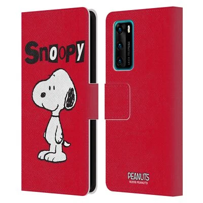 OFFICIAL PEANUTS CHARACTERS LEATHER BOOK WALLET CASE COVER FOR HUAWEI PHONES - Image 1 of 4