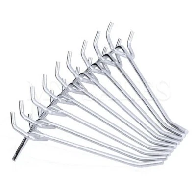 CALHAWK (25) 4" x 1/4" PEG BOARD HOOKS Shelf Hanger Kit Garage Storage Hanging Set