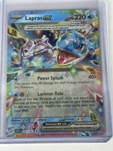 Tarjeta Pokémon Corona Estelar Lapras EX 032/142 Arte Completo Casi Nueva - Imagen 1 de 2