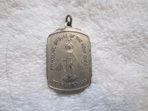 Vintage Religious Catholic Sterling Pendant Immaculate Spouse Of The Holy Ghost - Picture 1 of 2
