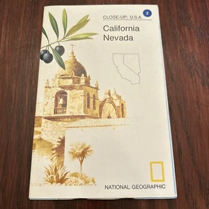 NatGeo National Geographic Vintage 1986 Paper Map Close-Up USA California Nevada - Picture 1 of 6