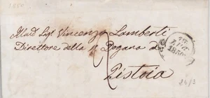 PREFILATELICA 1850 LETTERA da SIENA a PISTOIA - Imagen 1 de 3