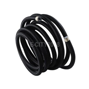 4AN 6AN 8AN 10AN 12AN Nylon & Stainless Steel Braided Fuel Hose Oil Gas Air Line - Picture 1 of 24