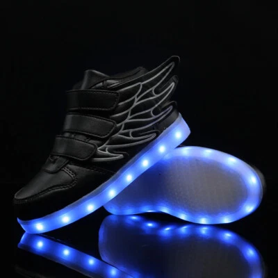 Kids RGB Sneakers LED Light Up Shoes USB Flashing Wing Sneakers for Toddler Kids - Image 1 of 4