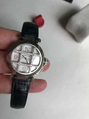 Authentic Cartier 2400 Pasha 32mm 18k White Gold & Diamond Automatic Watch - Image 1 of 4