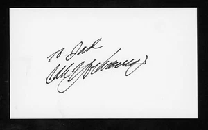 Tarjeta 3x5 firmada por campeón Cal Yarborough DEASED NASCAR 3X E26112 - Imagen 1 de 1