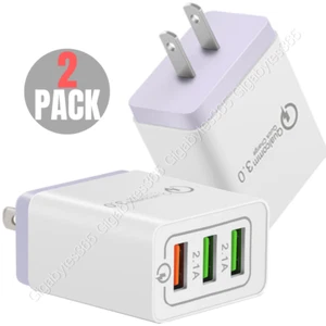 2Pack 3 Port Quick Charge QC3.0 USB Fast Wall Charger Adapter For iPhone Samsung - Picture 1 of 10