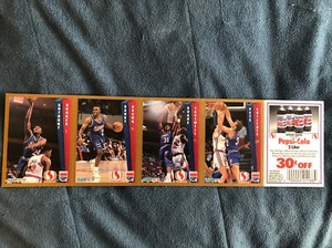 1992-93 Safeway Sacramento Kings Full Strips Bonner Brown Causwell Chilcutt - Bild 1 von 4