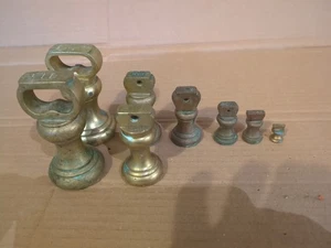 Varios pesos de campana de latón vintage para balanzas equilibradas decoración de cocina W2 - Imagen 1 de 14