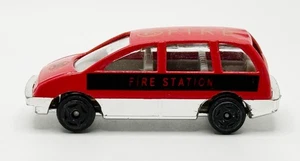 Ultra Rare Vintage Fire Station 8008 Red/Silver #6 Fire Minivan Die-Cast 1:64 - Picture 1 of 7