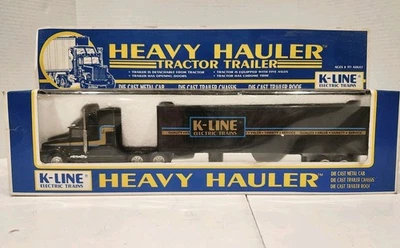 K-Line Heavy Hauler “K-Line Electric Train” Black Die Cast Truck Trailer NIB - Image 1 of 4