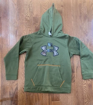 Under Armour Boy’s Storm Camo Hoodie Green Youth Large YLG NEW - Image 1 of 4