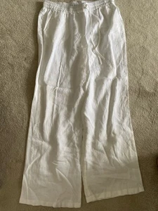 THE WHITE COMPANY - Linen Rib Trim Straight Leg Trousers - Picture 1 of 5