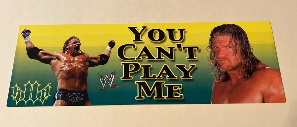 2001 WWF WWE Triple H You Can't Play Me máquina de venda automática de luta livre adesivo parachoque - Imagem 1 de 1