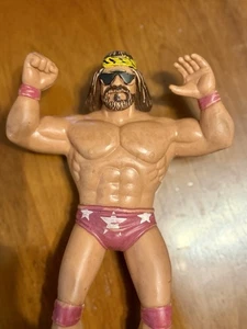 Vintage 1986 LJN Titan Sports WWF 8" Macho Man Randy Savage Rubber Used Figure - Bild 1 von 5