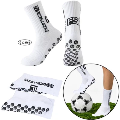 6 PAAR FUßBALLSOCKEN ANTIRUTSCH SPORTSOCKEN GRIP SOCKEN 39-46 STRÜMPFE FUßBALL - Bild 1 von 4